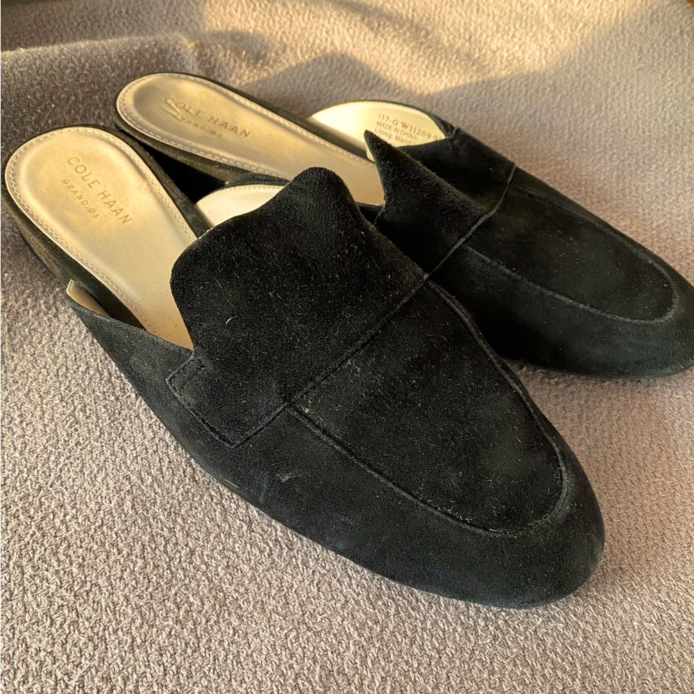 Cole Haan suede leather slides